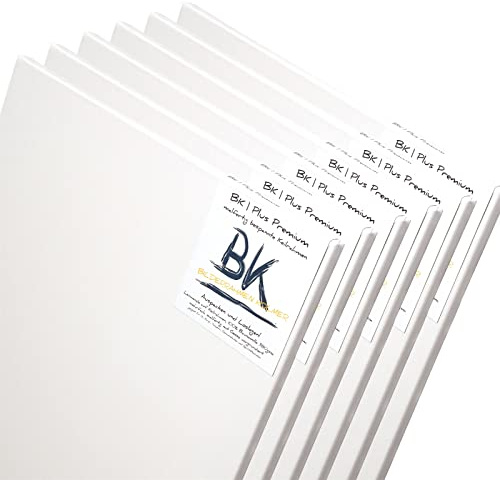BK BILDERRAHMEN KOLMER 6 B.K. Plus Tele 70x120 cm | 100% Cotone, Pronto a dipingere | con Primer di Pittura Premium, Tele su Telaio a Telaio