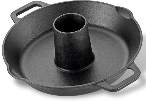 Küchenprofi BBQ Hähnchen Ständer Gusseisen, Ø 28 cm, 9,5 cm hoch, Grill Hähnchenhalter, Geflügelbräter, Hähnchenbräter für jeden Grill und Backofen, mit Ausgießer