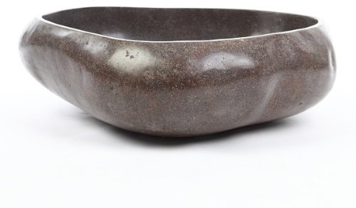 Naturstein Waschbecken 50 cm Flussstein Granit Findling Aufsatzwaschbecken rundum poliert Steinwaschbecken WC Bad Garten WOHNFREUDEN