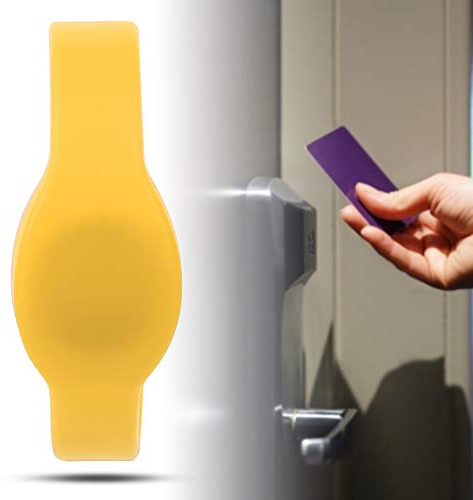 10 Pièces Bracelet RFID, Bracelet RFID Carte de Contrôle D'Accès 13.56Mhz Bracelet RFID Bracelet en Silicone Carte IC Étanche Bracelet en Silicone pour Piscine Sauna Chambre Hôtel(Jaune)