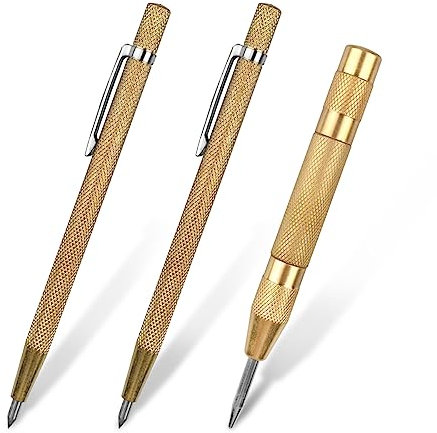 CBRIGHT Gravurstifte Wolframkarbid Stift Reißnadel für metall Glas und Keramik Anreisswerkzeug Anreißnadel Tragbare Reißnadel mit Schutzhülle,3 Stück