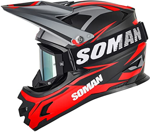 Motocross Helm, Kinder MTB Motorradhelm Herren Crosshelm mit Schutzbrille, Erwachsener Motorrad Damen Männer Enduro Downhill Helm ATV MTB Quad Motorräder Off-Road Motorrad-Helm -ECE Zertifiziert
