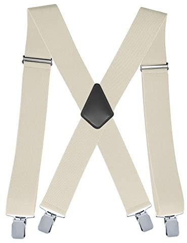 Hosenträger Herren, Hosenträger für Herren Breit 5 cm, Hosenträger Herren Extra Stark, Hosenträger Elastisch und Verstellbar, Hosenträger mit 4 Metall Clips, für Männer bis 1,96 m Körpergröße