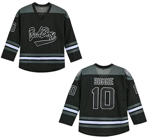 Youth #10 Smalls Bad Boy 90S Hip Hop Long Sleeve Black Hockey Jersey (Black, S)
