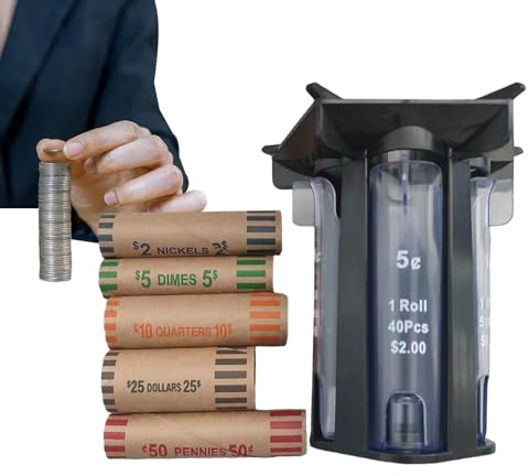 Novgorod Coin Roller | Coin Organizer Sorter - Counter Machine, Coin Bank Holder, Coin Separator for Use Together with Coin Bank Jar