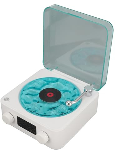 Retro Waves Player, Kompakter, Verstellbarer, Leichter, Kreativer Bluetooth-Lautsprecher, für Küche, Schreibtisch, Schlafzimmer, Büro, Party (weiß und grün). (White)