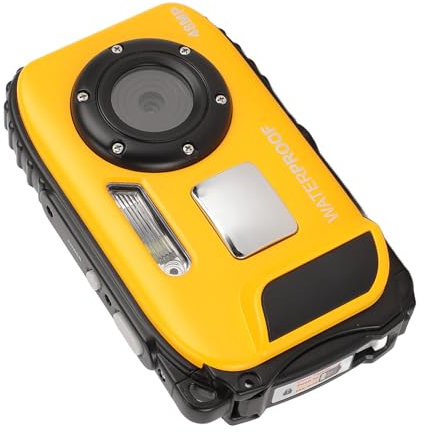 Appareil Photo Numérique sous-Marin 1080P, 48MP, Anti-secousse, Résistant à l'eau jusqu'à 5 M, écran Couleur, Mémoire 32 Go, Reconnaissance Faciale (Yellow)
