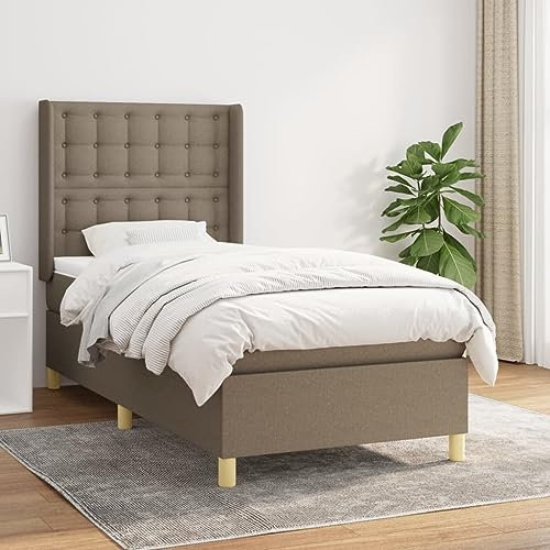 qohoio Boxspringbett mit Matratze Taupe 100x200 cm Betten Bett Mit Matratze Bett Boxspringbett Schlafzimmer MöBel Stoff - 3132293