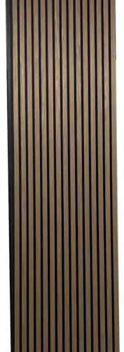 Built Right Wood Slat Acoustic Wall Panels – Soundproofing for Walls & Ceilings – Noise Reduction & Decorative Design – Home & Office – 240cm x 60cm (Harvest Walnut)