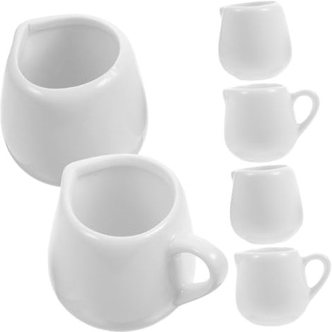TOPBATHY 6 Pezzi Piccole Brocche in Ceramica Con Manico Per Salse e Latte Per Uso Quotidiano e Servizio Tè