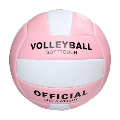 EIRZNGXQ Soft Volleyball, Colorful Training Ball Volleyball Ball Gifts for Indoor Outdoor Beach USE (Pink 1pc)