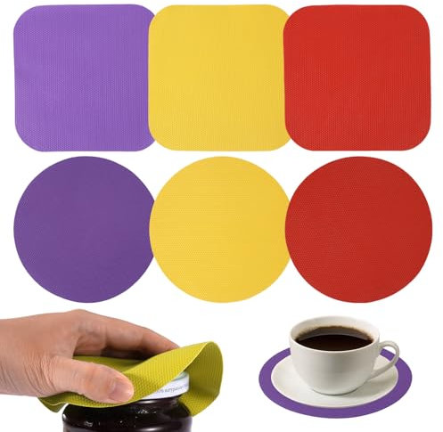 Abrelatas manual de 6 piezas Abrelatas Abrebotellas Ayuda,Abrebotellas de goma agarradera,Abrebotellas para personas mayores Effortless Accesorios Herramientas,Abrebotellas para ancianos Cap Cracker