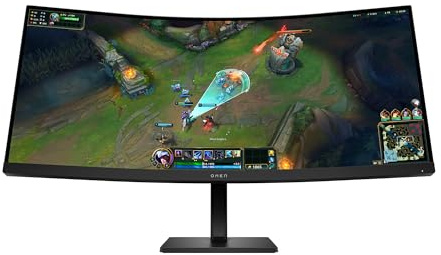 HP OMEN 34 inch WQHD 180Hz Curved Gaming Monitor - 34c G2 | Integrated Dual 3W Speakers | Console Compatible | Adjustable stand | Joypad OSD Button | Integrated Cable Management