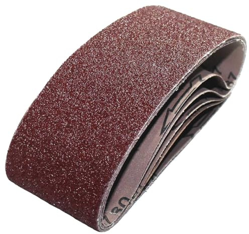 Goodway Nastri abrasivi 75 x 533 mm, 10 pezzi, grana 120, carta vetrata per levigatrice a nastro, per legno e metallo