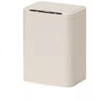 Cubo de basura inteligente de acero inoxidable de 13 L con sensor automático para cocina y sala de estar, elegante diseño blanco con tapa, contenedor de basura sin contacto para uso doméstico