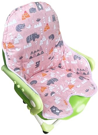 Fitzulam Cuscino per sedia Chicco rialzo per seggiolino, in cotone, imbottito, portatile, pieghevole, per bambini e bambini (rosa)