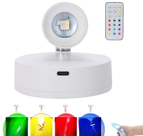 LED Rechargeable Planter Spotlight - Rotatable Wireless Indoor Uplighter, Remote Controlled Accent Lamp, Portable Battery Powered Lighting | Decorative Ambient Light for Camping Outdoor Plants Statues