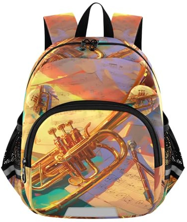 Wzzzsun Instrument De Dessin Animé Musique Trompette Sac à Dos pour Enfant Sacs a Dos Maternelle Fille Garçon Cartable Sac école de Enfants Primaire Voyage