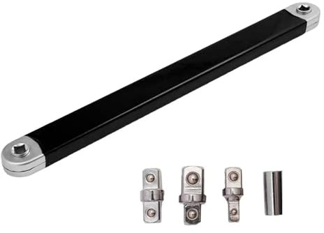 Clé d'extension décalée professionnelle 3/8'' à 1/2'' 3/8'' 1/4'' Adaptateur d'entraînement carré Clé à cliquet à douille à chocs de 15 pouces Outil pour serrer des écrous hexagonaux ou carrés(Black)