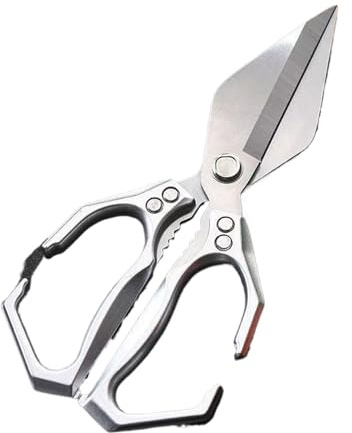 tuwiwol Attrezzatura da cucina commerciale Forbici per pollame in acciaio inossidabile per impieghi gravosi Forbici da cucina multifunzionali per impieghi gravosi per frutti di mare, argento