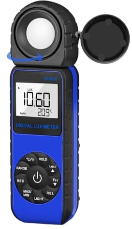 luxmetro digitale, Misuratore Di Luminosità Digitale HP-881D 0,01400,000 Lux Design Tascabile For Piante Luci A LED For Interni Ed Esterni LightTester per Case Agricoltura Magazzini