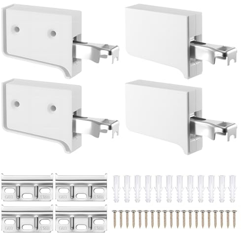 Zourglow 4 Pièces Support d'Armoire Suspendus Réglable, Fixation Murale de Meubles de Cuisine, Fixation Meuble Haut Cuisine Set pour Salles de Bains, Capacité de Charge 80 kg, avec Vis à Expansion