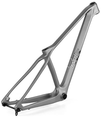 HIMALO 27,5/29er Cadre De Vélo Fibre De Carbone 15/17/19/21 Pouces XC Hardtail Cadre VTT Boost Axe Traversant 12x148mm Câblage Interne Frein À Disque, Gris(21'')