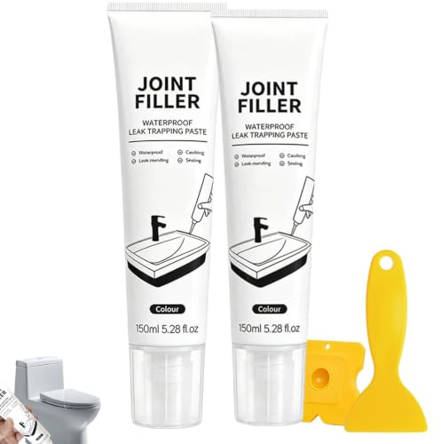 150 ML Multi-Purpose Waterproof Joint Filler,Multi-purpose Waterproof Sealant for Washbasins, Toilets, And Baseboards,Quick-Dry & Stronger Adhesion White Caulking Sealant，2 pcs
