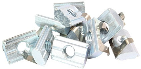 100x Nutenstein einschwenkbar mit Feder Nut 8 - Typ B - M6 mit Steg, Stahl