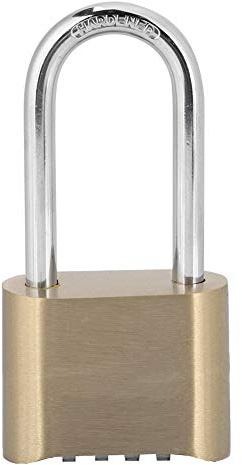 Lucchetto con password a 4 cifre - Lucchetto per bagagli in ottone con combinazione e codice reimpostabile per una maggiore sicurezza - Design leggero e impermeabile