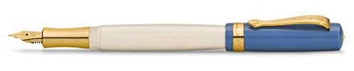 Kaweco STUDENT Füllhalter 50's Rock I Premium Füllfederhalter für Tintenpatronen mit hochwertiger Stahlfeder in Blau & Creme I Nostalgischer Luxus Füller 16 cm I Federbreite: M (Medium)