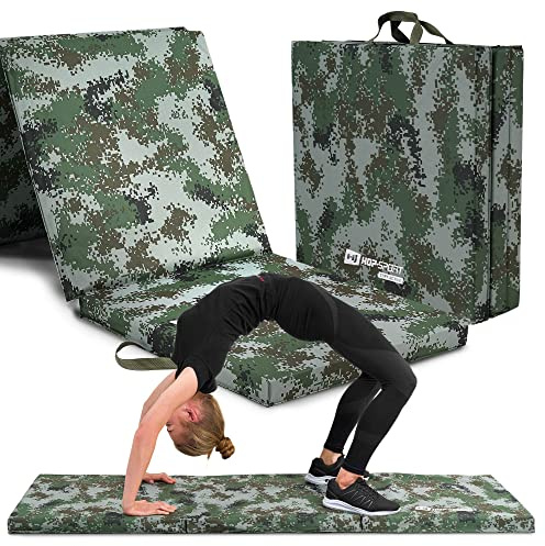 Hop-Sport Turnmatte klappbar - Bodenweichmatte für zuhause 180x60x5cm - Fitnessmatte, Gymnastikmatte mit Tragegriffen Dicke 4cm / 5cm