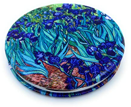 Aeisage Pocket Mirror for Women Small Travel Mirror Magnifying Van Gogh Irises Flower Purse Mirror Compact Unique Gift for Artistic Mom Diameter 2.75 x 0.4 Thickness