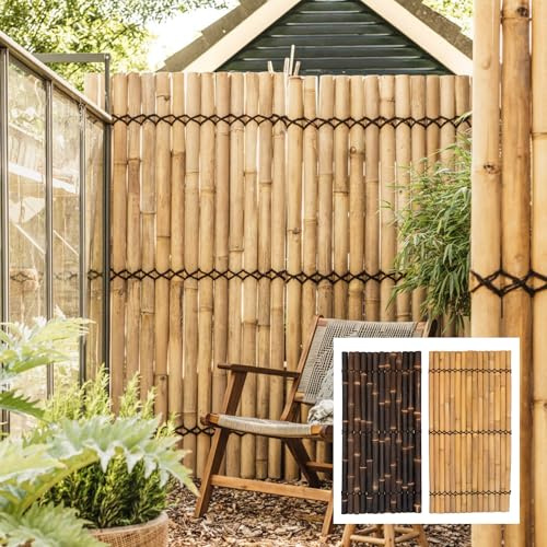 DE-COmmerce Sichtschutz aus Bambus Zaun Gartensichtschutz Zaunelement XXL SLIM Nature (BxH) 90 cm x 120 cm