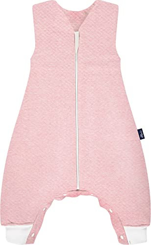 Alvi Sleep-Overall Baby Schlafsack mit Füßen Special Fabric Babyschlafsack Kinderschlafsack aus Baumwolle (90 cm, Quilt Rosé)