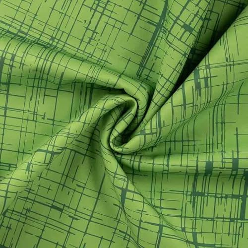 Softshell, bunte Musterung Grün als Meterware zum Nähen, 50 cm