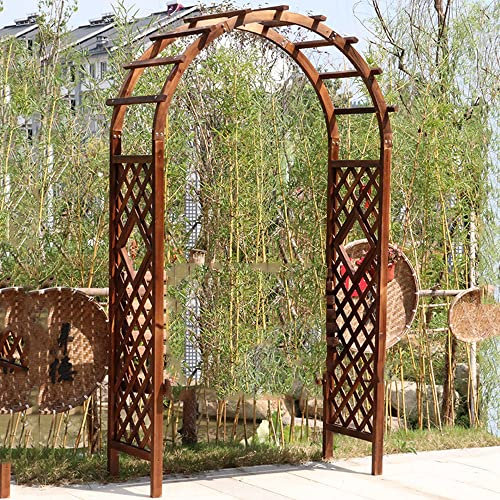 SHENGSHIYU Garden Arbor Arches, Wooden Garden Trellis for Climbing Plants, Garden Patios, Outdoor Wedding Arches for Ceremony Parties, Natural Plants,withoutflowerscrate-140x50x225cm