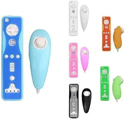 Silicone Rubber Case Protective Soft Gel Cover Skin Shell for Wii Remote Controller for Wii Nunchuk Joystick Silicone Case (Black)