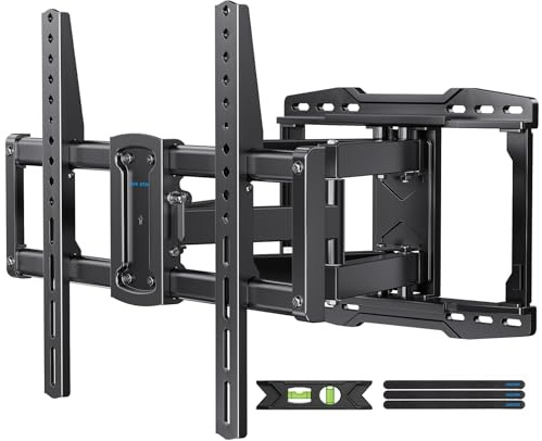 USX STAR UL Listed Full Motion TV Wall Mount Bracket for Most 37-90 inch TVs, Swivel Tilt Extension Level TV Mount, Max VESA 600x400mm, Holds up to 132lbs & 16 Wood Studs with Hole Drilling Template