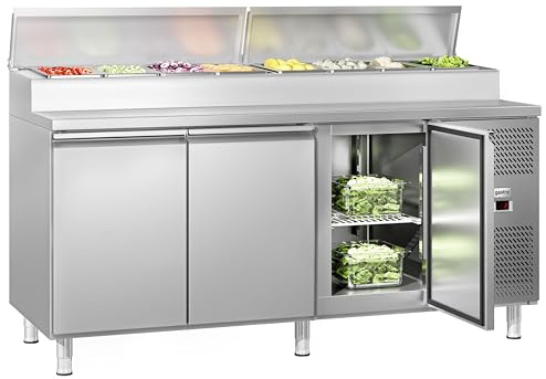 GGM Gastro | ZBG207ND#07 | Zubereitungstisch ECO - 1795mm - 3 Türen - für 8x GN 1/3