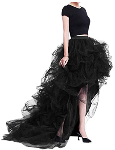 EGSDMNVSQ Gonna Donna in Tulle Tutu a Coda di Rondine Maxi Lungo Sottogonna Vita Elastica Balletto a Pieghe Petticoat