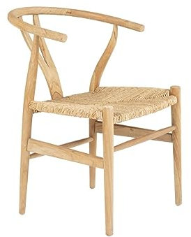 Vente-unique - Chaise en Teck et Paille - Naturel - POGIANA - Salle à Manger