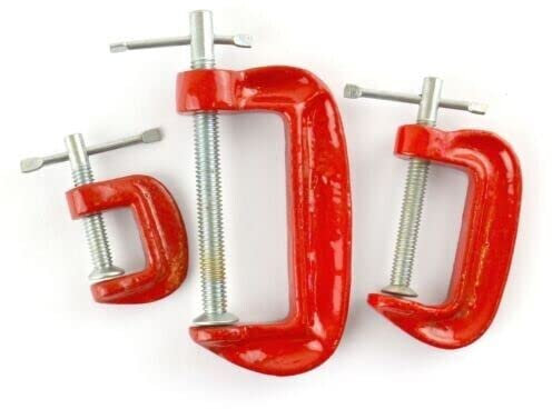 Dunnet Tools Mini G-Clamp Set for DIY & Craft Projects | Small Wood, Hose, Ladder and Spring Clamps, Bulldog, Crocodile & Tarp Clips, Essential DIY Tools for Household, Greenhouse & Garage Use