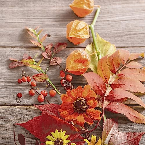 20 Servietten Herbst Herbstfrüche an Blätter als Tischdeko. Papierservietten mit Motiv. Auch für Decoupage und Serviettentechnik 33x33cm