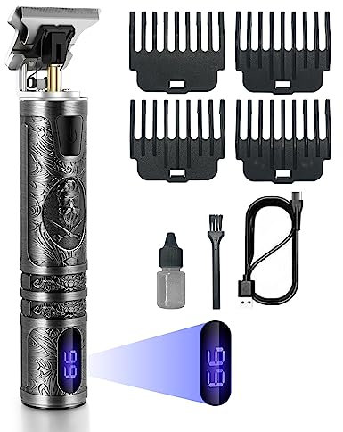 HOMEASY Haarschneidemaschine Profi 5 Längeneinstellungen Barttrimmer Herren 0-4mm Haarschneider Metall 180 Minuten Akkubetrieb Bart Rasierer Herren elektrisch mit 4 Kammaufsätze Akku- und Netzbetrieb