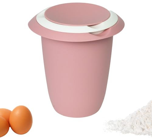 Westmark Ciotola con Coperchio in Due Parti, 1 L, con Beccuccio, Plastica, Bianco e Rosa, 3151227P