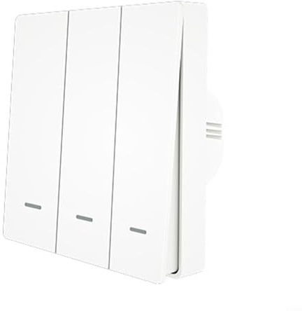 Kabelloser Szenenschalter, Druckknopf-Controller, ZigBee, kabelloser Schalter, keine Installation, Fernbedienungsschalter, ZigBee Hub erforderlich, Smart Life/Tuya App (3-Gang)