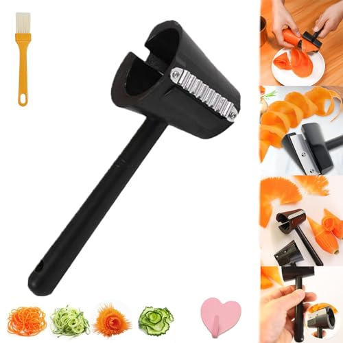 Vegetables Curler, Spiral Flower Cutter Fruit and Vegetable Flower Curler, Carrot Curler and Peeler, Kitchen Creative Cut Flower Tool, Carrot Cucumber Curler, for Carrots, Potatoes, Cucumbe (1pc)
