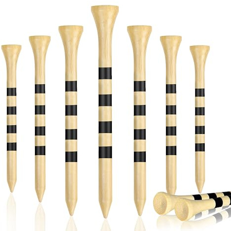 Seticek Natrual Wooden 3-1/4 Golf Tees 100 Pack,Biodegradable Bamboo Golf Tees,More Sturdy and Stable,Natural Color