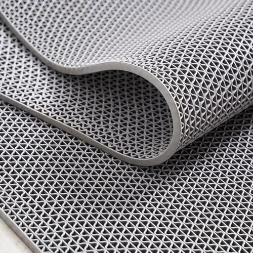 ybaymy Drainagematten 500 x 90 cm, Duschmatte rutschfest 5.5 mm Dicke, PVC Antirutschmatten Grau für Küchen Restaurants Bäder Schwimmbäder Flure Nassbereich | PVC Antirutschmatten Grau für Küchen Restaurants Bäder Schwimmbäder Flure Nassbereich